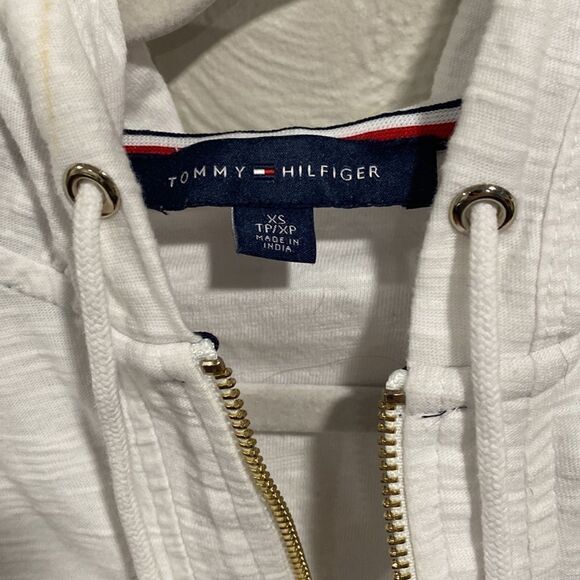 Tommy Hilfiger Lightweight Hooded Half Zip Top With Pockets Size XS - Picture 3 of 7